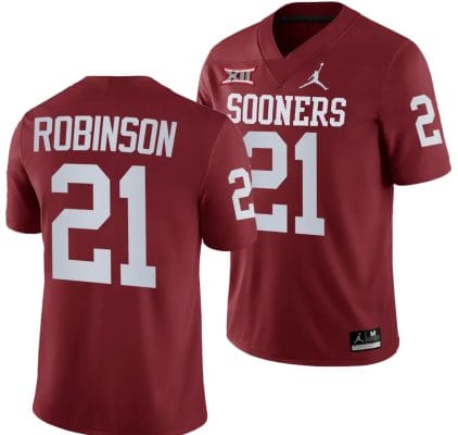 Xavier Robinson Jersey #21 Oklahoma Sooners 2024 College Football Crimson