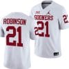 Xavier Robinson Jersey #21 Oklahoma Sooners 2024 College Football White