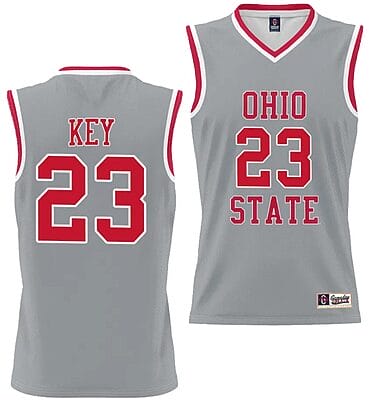 Zed Key Jersey #23 Ohio State Buckeyes College Basketball Lightweight Gray