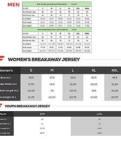 size chart hockey