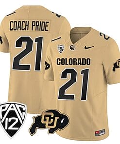 Colorado Buffaloes Coach Pride Jersey #21 Vapor Limited College Football All Stitched Gold