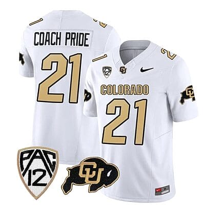 Colorado Buffaloes Coach Pride Jersey #21 Vapor Limited College Football All Stitched White