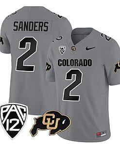 Colorado Buffaloes Shedeur Sanders Jersey #2 Vapor Limited College Football All Stitched Gray