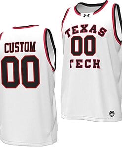 Custom Texas Tech Red Raiders Jersey Name and Number Throwback Basketball Replica White