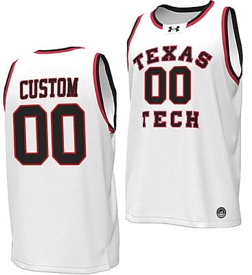 Custom Texas Tech Red Raiders Jersey Name and Number Throwback Basketball Replica White