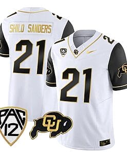 Colorado Buffaloes Coach Pride Jersey #21 Vapor Gold Limited All Stitched Black Sleeves