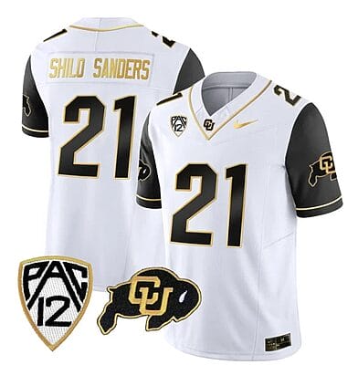 Colorado Buffaloes Coach Pride Jersey #21 Vapor Gold Limited All Stitched Black Sleeves