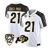 Colorado Buffaloes Coach Pride Jersey #21 Vapor Gold Limited All Stitched Inverted