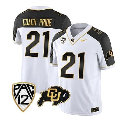 Colorado Buffaloes Coach Pride Jersey #21 Vapor Gold Limited All Stitched Inverted