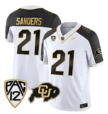 Colorado Buffaloes Shilo Sanders Jersey #21 Vapor Gold Limited All Stitched Inverted