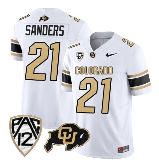 Colorado Buffaloes Shilo Sanders Jersey #21 Vapor College Football All Stitched White