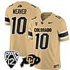 Colorado Buffaloes Xavier Weaver Jersey #10 Vapor College Football All Stitched Gold