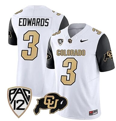 Colorado Buffaloes Dylan Edwards Jersey #3 Vapor Limited College Football All Stitched Black Sleeves