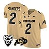 Colorado Buffaloes Shedeur Sanders Jersey #2 Vapor Limited College Football All Stitched Gold