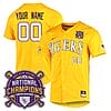 Custom Lsu Tigers Jersey National Champions 2023 NCAA College Baseball Stitched Gold