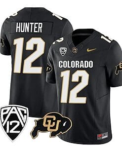 Colorado Buffaloes Travis Hunter Jersey #12 Vapor Limited College Football All Stitched Black
