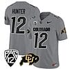 Colorado Buffaloes Travis Hunter Jersey #12 Vapor Limited College Football All Stitched Gray