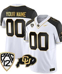 Custom Colorado Buffaloes Jersey Name and Number Vapor Limited Gold College Football All Stitched Inverted
