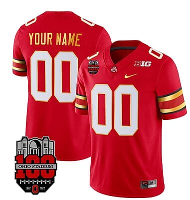 Custom Ohio State Buckeyes Jersey Name and Number College Football Stitched Gold Trim Scarlet