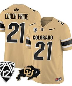 Colorado Buffaloes Coach Pride Jersey #21 Vapor College Football All Stitched Gold