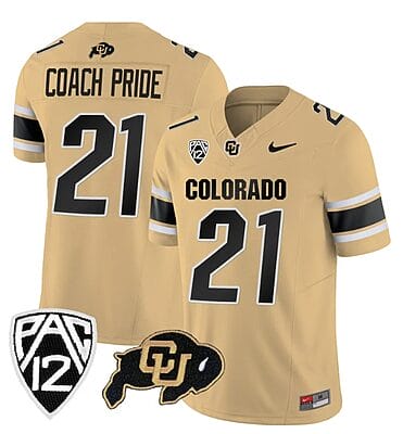 Colorado Buffaloes Coach Pride Jersey #21 Vapor College Football All Stitched Gold