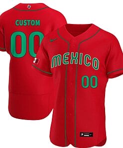 Custom Mexico Baseball Jersey 2023 World Flex Base All Stitched Red