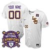 Custom Lsu Tigers Jersey National Champions 2023 NCAA College Baseball Stitched White