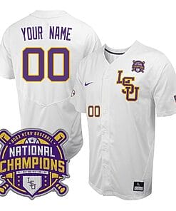 Custom Lsu Tigers Jersey National Champions 2023 NCAA College Baseball Stitched White