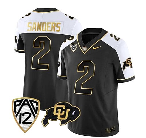 Colorado Buffaloes Shedeur Sanders Jersey #2 Vapor Gold Limited All Stitched Alternate