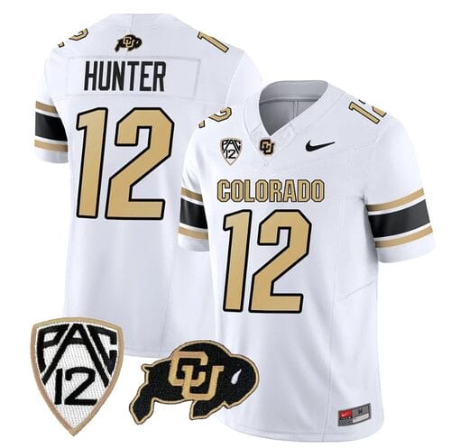 Colorado Buffaloes Travis Hunter Jersey #12 Vapor College Football All Stitched White