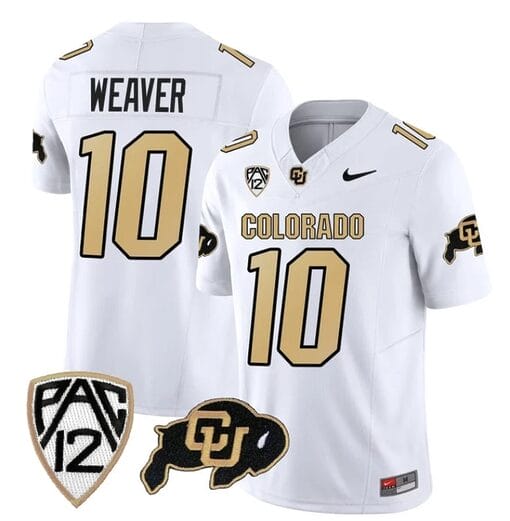 Colorado Buffaloes Xavier Weaver Jersey #10 Vapor Limited College Football All Stitched White