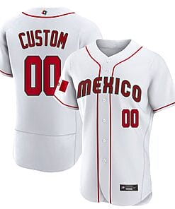Custom Mexico Baseball Jersey 2023 World Flex Base All Stitched White