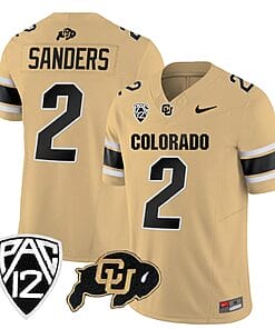 Colorado Buffaloes Shedeur Sanders Jersey #2 Vapor College Football All Stitched Gold