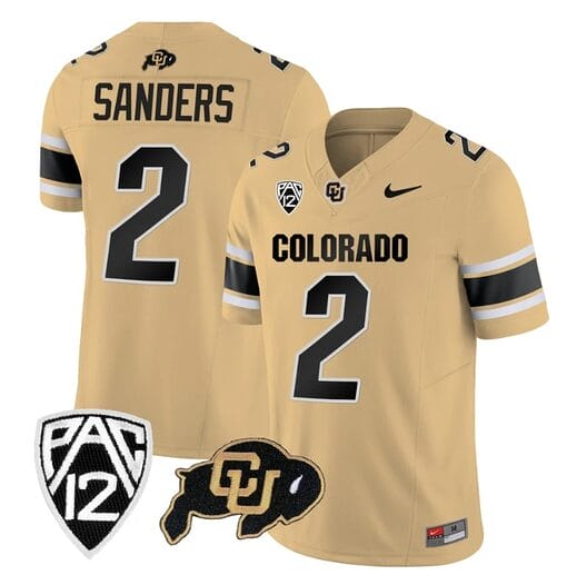 Colorado Buffaloes Shedeur Sanders Jersey #2 Vapor College Football All Stitched Gold