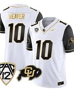 Colorado Buffaloes Xavier Weaver Jersey #10 Vapor Gold Limited All Stitched Black Sleeves
