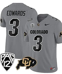 Colorado Buffaloes Dylan Edwards Jersey #3 Vapor Limited College Football All Stitched Gray