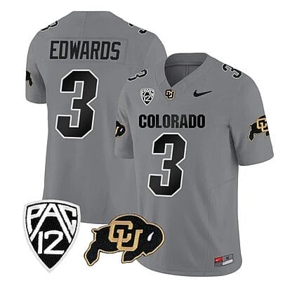 Colorado Buffaloes Dylan Edwards Jersey #3 Vapor Limited College Football All Stitched Gray