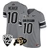Colorado Buffaloes Xavier Weaver Jersey #10 Vapor College Football All Stitched Gray