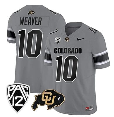 Colorado Buffaloes Xavier Weaver Jersey #10 Vapor College Football All Stitched Gray