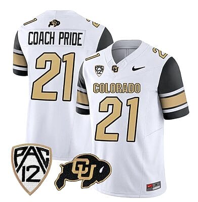Colorado Buffaloes Coach Pride Jersey #21 Vapor College Football All Stitched Black Sleeves