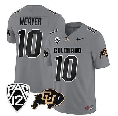 Colorado Buffaloes Xavier Weaver Jersey #10 Vapor Limited College Football All Stitched Gray