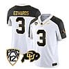 Colorado Buffaloes Dylan Edwards Jersey #3 Vapor Gold Limited All Stitched Inverted