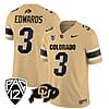 Colorado Buffaloes Dylan Edwards Jersey #3 Vapor College Football All Stitched Gold