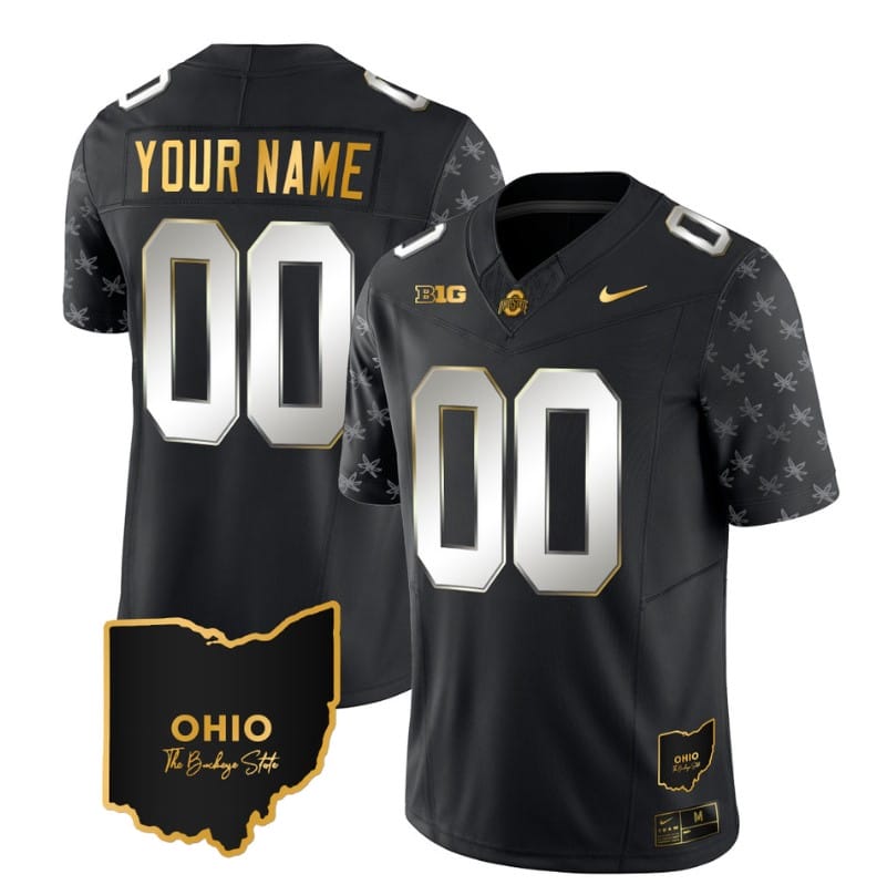 Custom Ohio State Buckeyes Jersey Name and Number College Football Stitched Alternate Gold Black Limited
