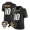Colorado Buffaloes Xavier Weaver Jersey #10 Vapor Gold Limited All Stitched Black Limited