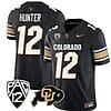 Colorado Buffaloes Travis Hunter Jersey #12 Vapor College Football All Stitched Black