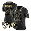 Colorado Buffaloes Shilo Sanders Jersey #21 Vapor Gold Limited All Stitched Black Gold
