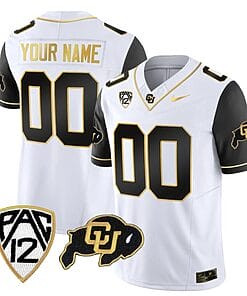 Custom Colorado Buffaloes Jersey Name and Number Vapor Limited Gold College Football All Stitched Black Sleeves