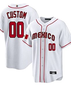 Custom Mexico Baseball Jersey 2023 World Cool Base All Stitched White