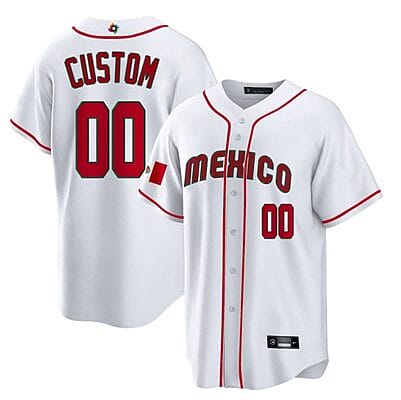 Custom Mexico Baseball Jersey 2023 World Cool Base All Stitched White